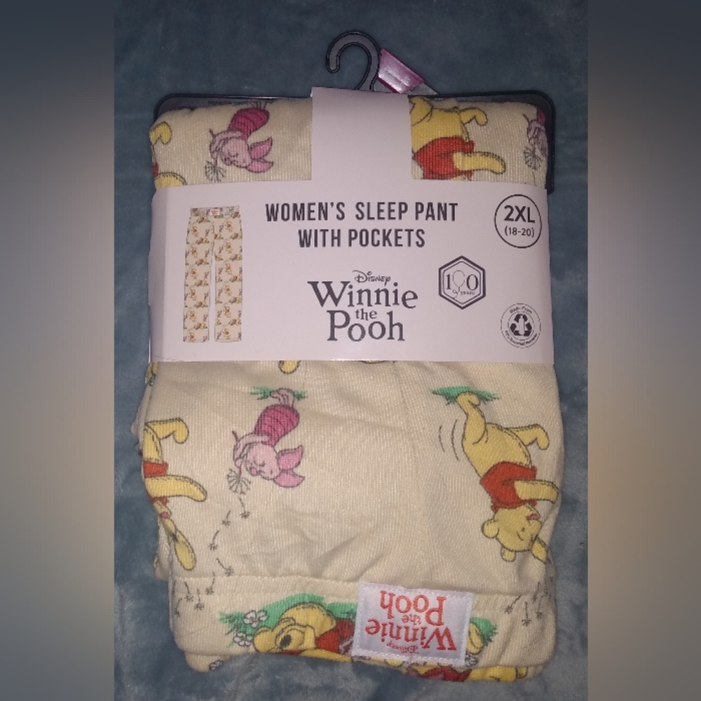 Women's Disney Winnie The Pooh Comfy Pajama Sleep Pant With Pockets Size 2XL